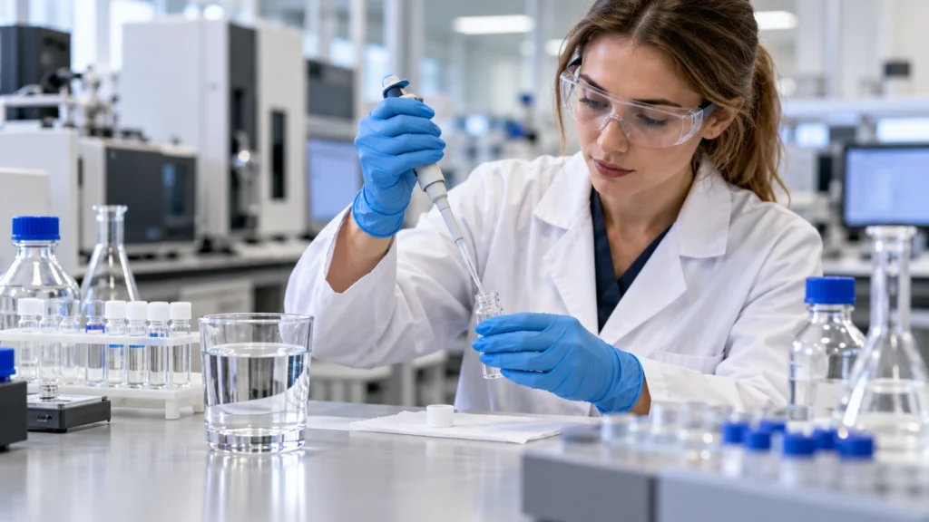 Lab testing drinking water against EPA limits